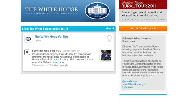 Obama Checks In on Foursquare
