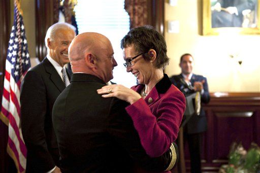 Gabrielle Giffords in Washington for Husband Mark Kelly's Retirement Ceremony