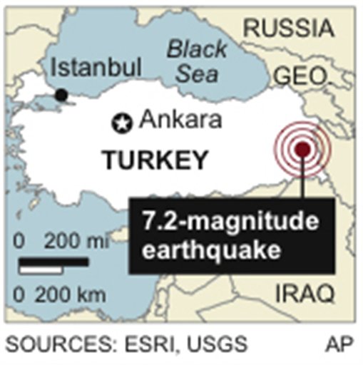 At Least 60 Dead in 7.2 Turkey Quake