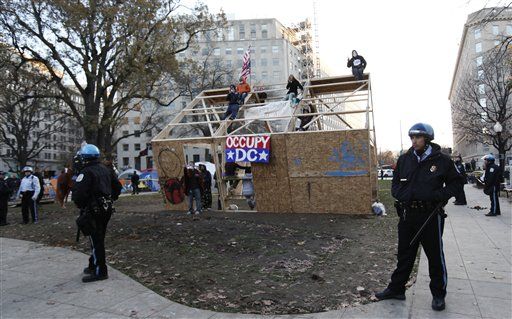 Occupy DC Protesters Plucked Off Roof of Newly-Built Shack