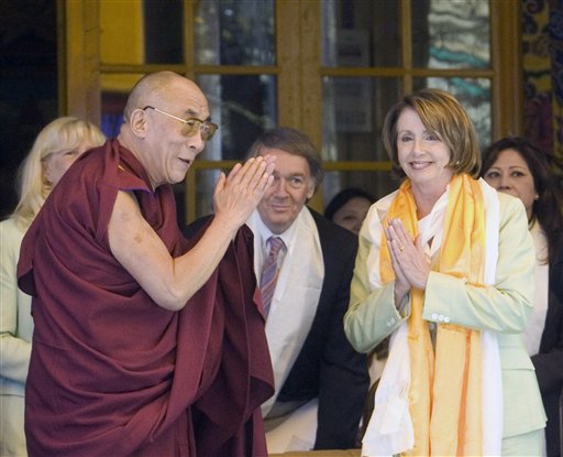 Pelosi Hails Dalai Lama in India