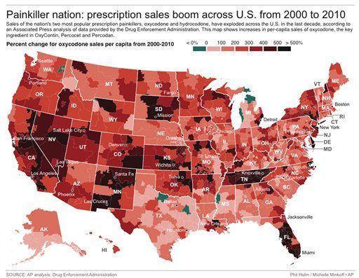 Painkiller Sales Exploding in New Parts of US