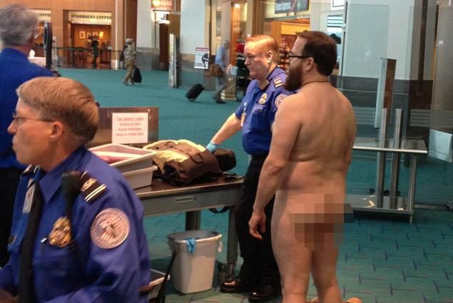 Naked Flier Gets Off for 'Free Speech'