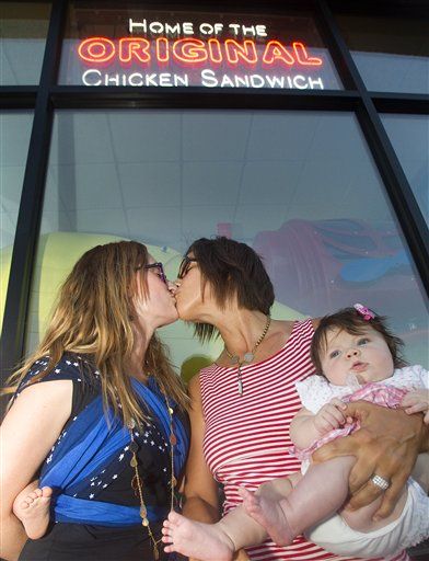 Chick-fil-A Protesters Stage Kiss-ins