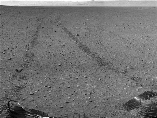 Curiosity's Tracks Seen From Space