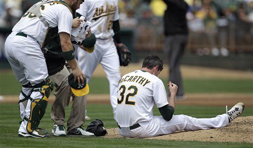 A's Pitcher Still in Danger After Line Drive Hits Him