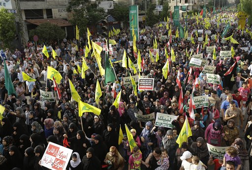 Hezbollah Chief Leads Huge Protest