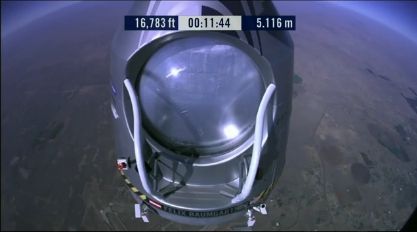 Baumgartner Begins Ascent on Supersonic Dive