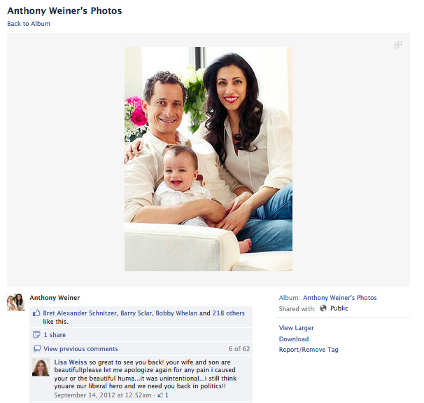 Weiner Sexting Partner Said Sorry ... on Facebook