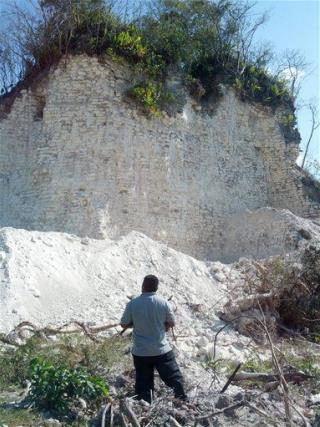 Mayan Pyramid Crushed for Gravel