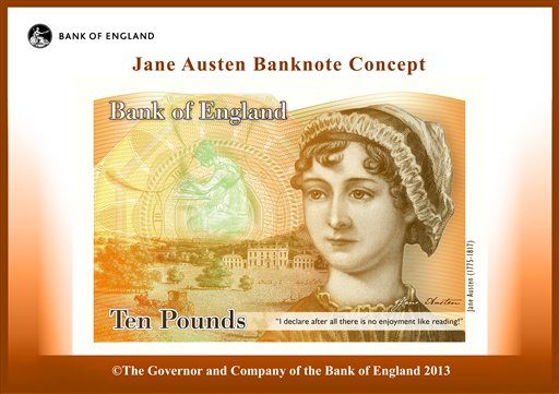 Jane Austen Replaces Darwin on British Currency