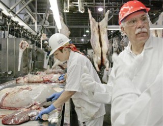 Fecal Matter on Meat at Plants Using New USDA System