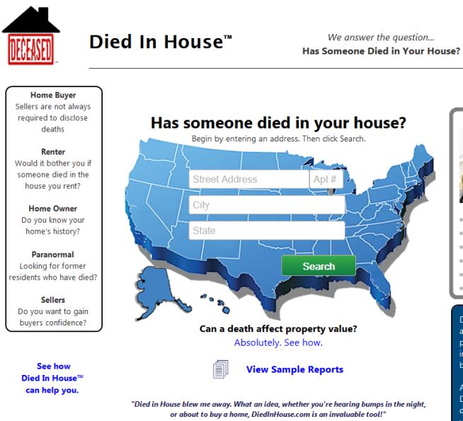 Want to Know Who Died in Your Home? Check This Site
