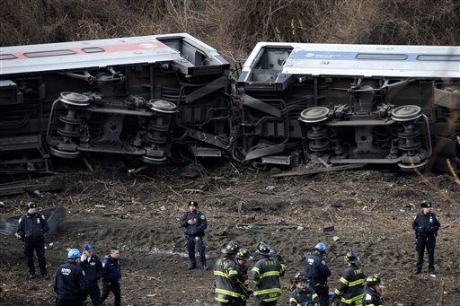 Train Derails in NYC; Some Cars Submerged