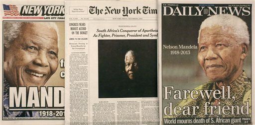 'Mythic' Mandela Dominates Front Pages