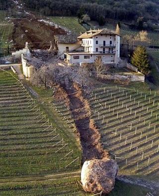 Italian Barn Smashed by Rolling Boulder