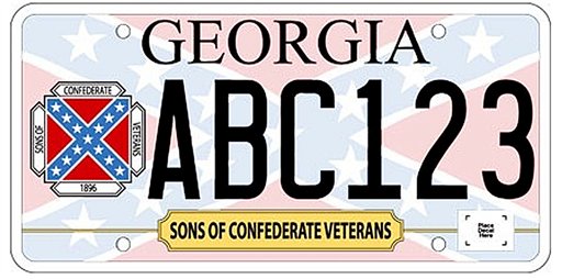 License Plate in Georgia Has Confederate Flag