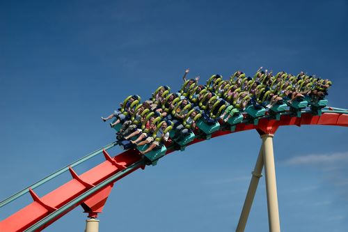 Roller Coaster Stops Dead Near Peak