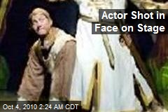 Actor Shot in Face on Stage