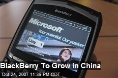 BlackBerry To Grow in China