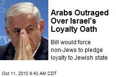 Arabs Outraged Over Israel's Loyalty Oath