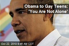 Obama To Gay Teens: 'You Are Not Alone'