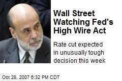 Wall Street Watching Fed's High Wire Act