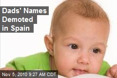 Dads' Names Demoted in Spain