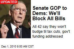 Senate GOP to Dems: We'll Block All Bills