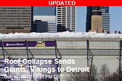 Roof Collapse Sends Giants, Vikings to Detroit