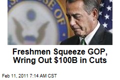 Freshman Squeeze GOP, Wring Out $100B in Cuts