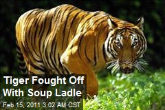 Tiger Fought Off With Soup Ladle