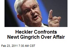 Heckler Confronts Newt Gingrich Over Affair