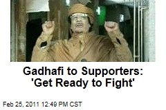 Moammar Gadhafi Addresses Supporters in Libya: 'Get Ready to Fight,' 'We Can Triumph Over Enemies'