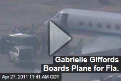 Gabrielle Giffords Boards Plane to See Husband Blast Off on Shuttle Endeavour