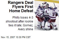 Rangers Deal Flyers First Home Defeat