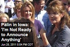 Sarah Palin Visits Iowa: 'I'm Not Ready to Announce Anything'