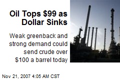 Oil Tops $99 as Dollar Sinks