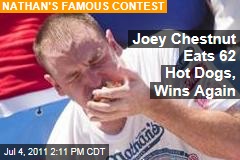 Joey Chestnut Wins 2011 Nathan's Hot Dog Eating Competition, Kobayashi MIA Again