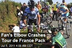 Fan&#39;s Elbow Crashes Tour de France Pack