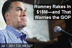 Romney Rakes In $18M&mdash;and That Worries the GOP