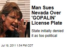 Nevada Man Sues State for Initially Denying Him a 'GOPALIN' plate