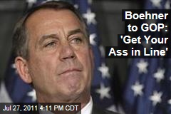 John Boehner to House Republicans: 'Get Your Ass in Line' and Support My Bill