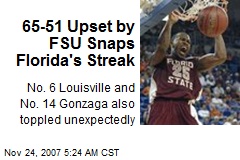 65-51 Upset by FSU Snaps Florida's Streak