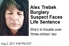 Alex Trebek Burglary Suspect Lucinda Moyers Faces 25 to Life Because of Three Strikes Law