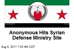 Anonymous Hits Syrian Defense Ministry Site