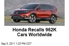 Honda Recalls 962,000 Cars Worldwide