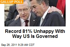 Record 81% Unhappy With Way US Is Governed