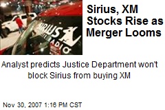 Sirius, XM Stocks Rise as Merger Looms