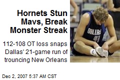 Hornets Stun Mavs, Break Monster Streak